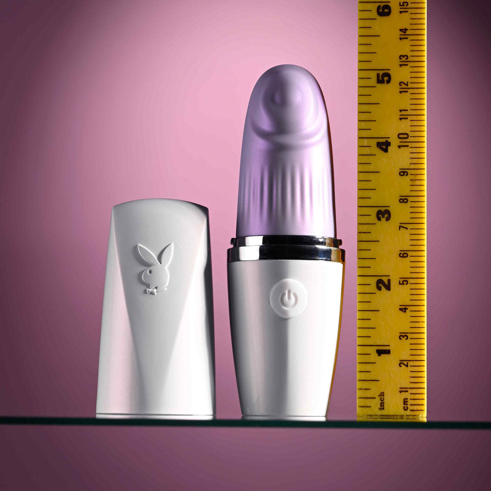 Playboy Pleasure Getaway White/Purple 14.2 Cm Usb Rechargeable Tapping Stimulator