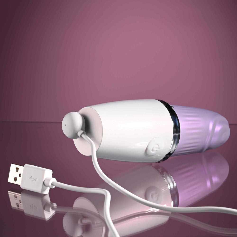 Playboy Pleasure Getaway White/Purple 14.2 Cm Usb Rechargeable Tapping Stimulator