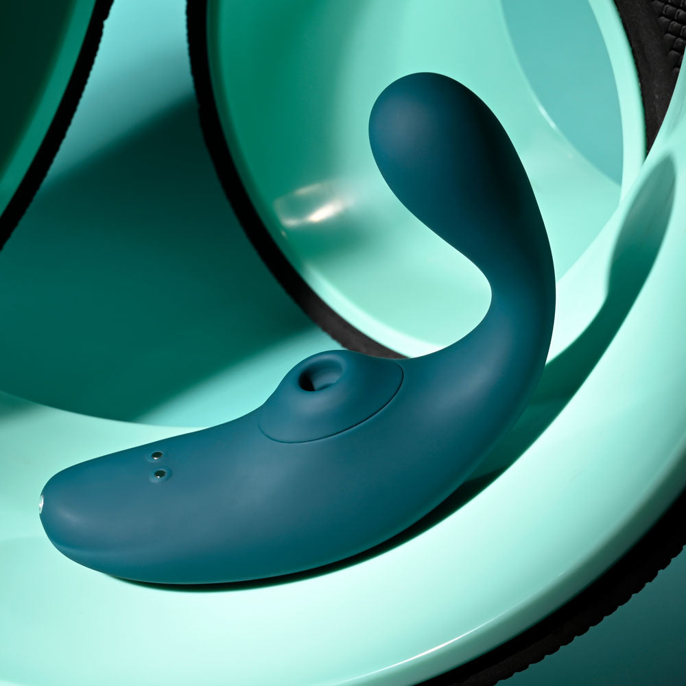 Playboy Pleasure Charmer Blue Usb Rechargeable Vibrator With Clitoral Suction