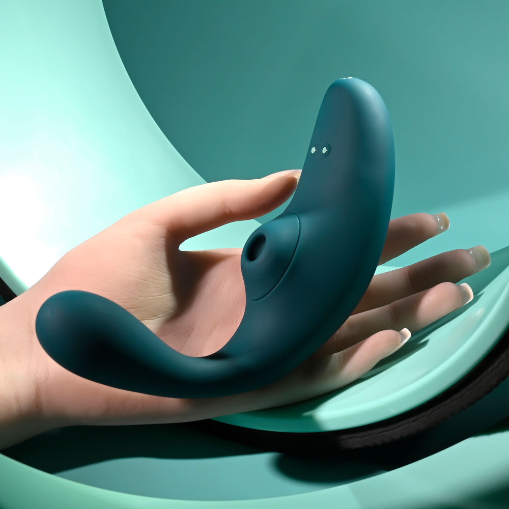 Playboy Pleasure Charmer Blue Usb Rechargeable Vibrator With Clitoral Suction