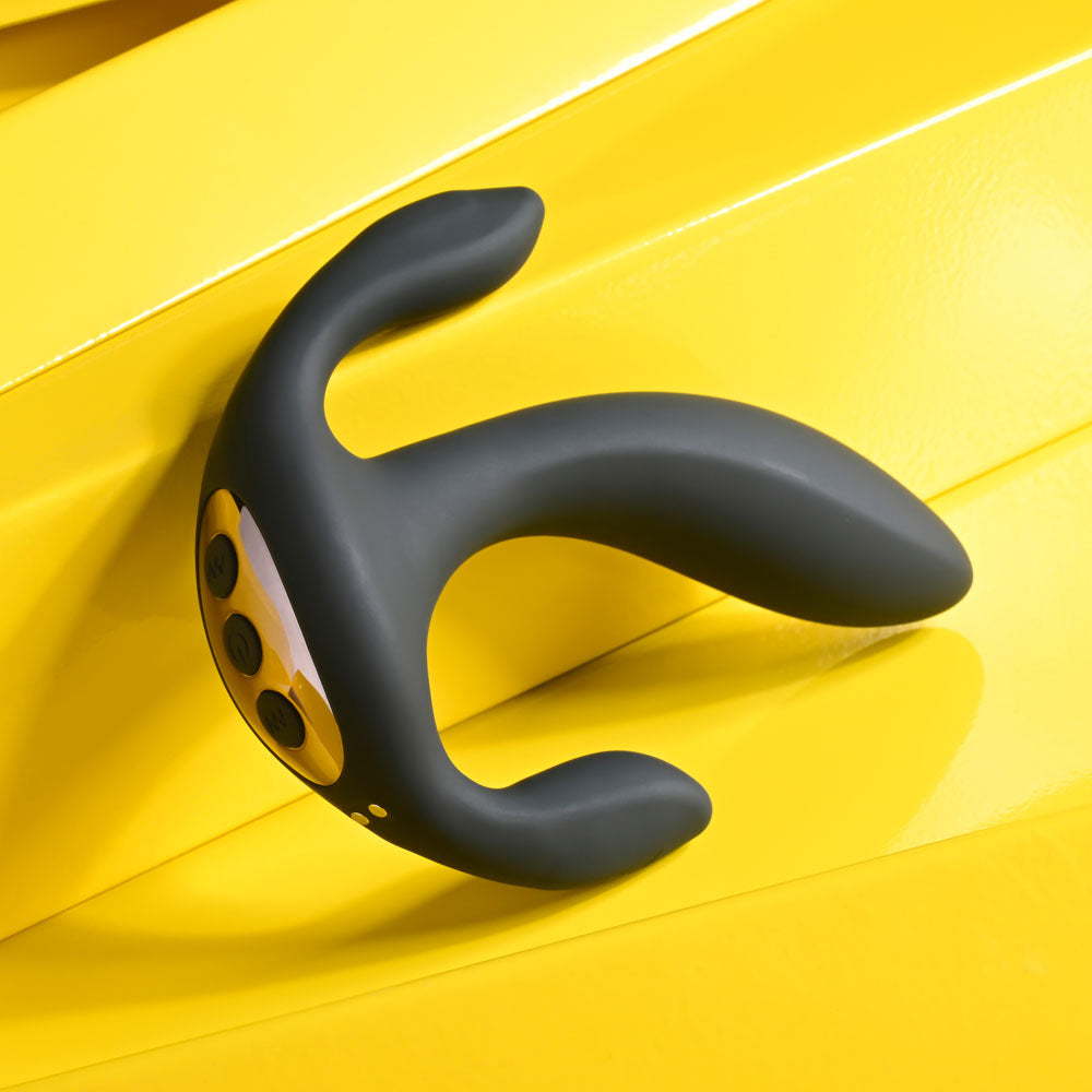 Playboy Pleasure Triple Threat Black Usb Rechargeable Triple Probe Vibrator