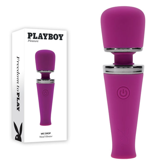 Playboy Pleasure Mic Drop Purple 11.4 Cm Usb Rechargeable Vibrating Mini Massage Wand