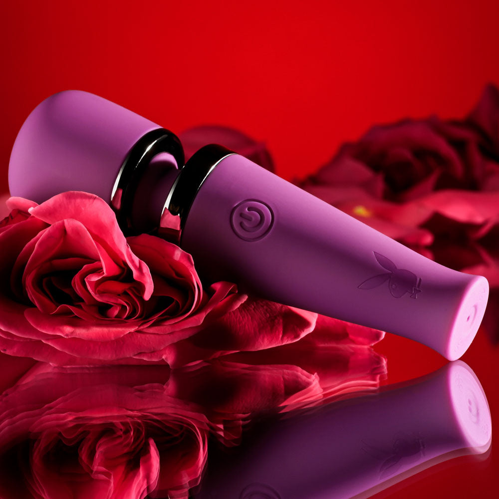 Playboy Pleasure Mic Drop Purple 11.4 Cm Usb Rechargeable Vibrating Mini Massage Wand