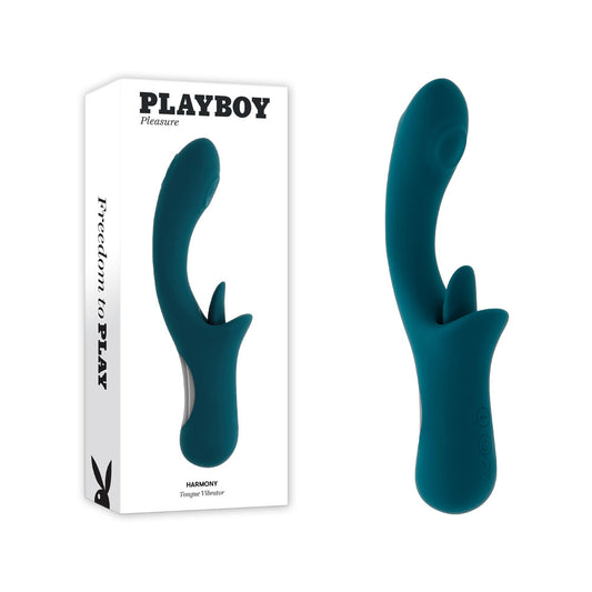 Playboy Pleasure Harmony Blue 22.9 Cm Usb Rechargeable Vibrator With Clitoral Flicker