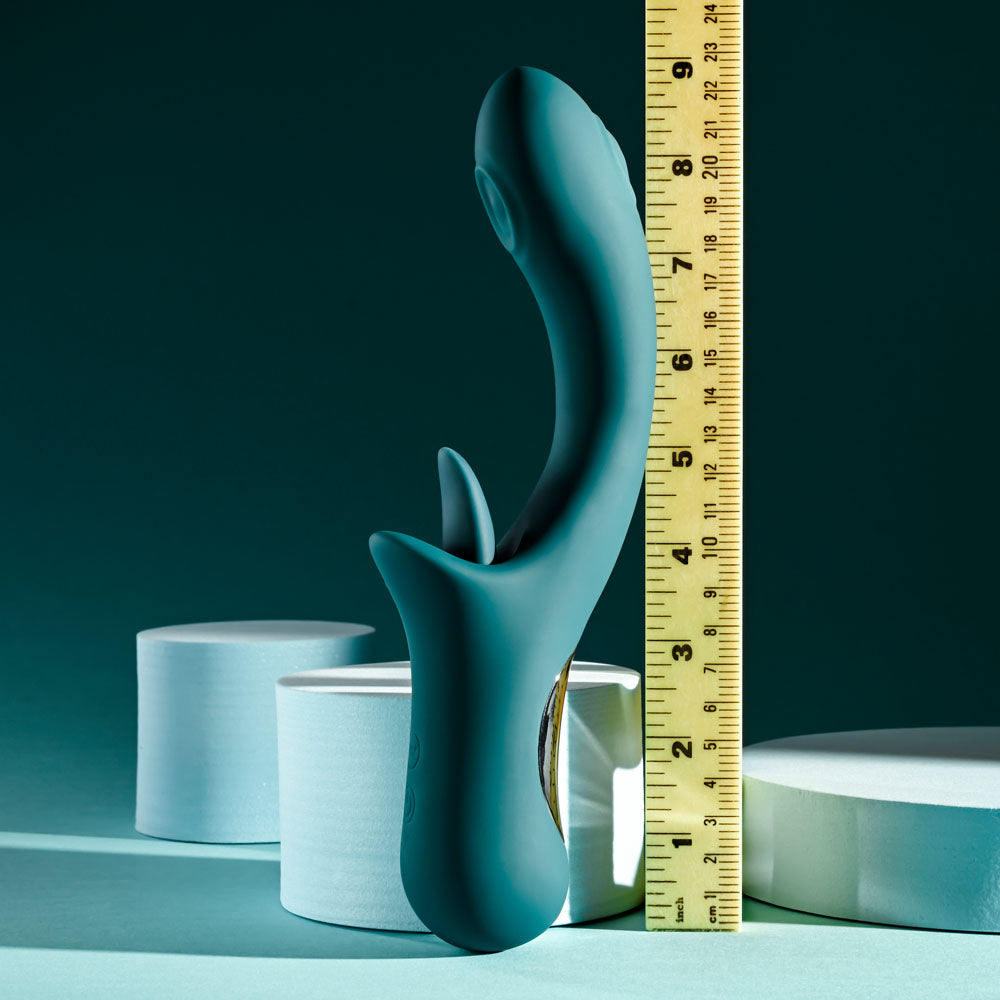 Playboy Pleasure Harmony Blue 22.9 Cm Usb Rechargeable Vibrator With Clitoral Flicker