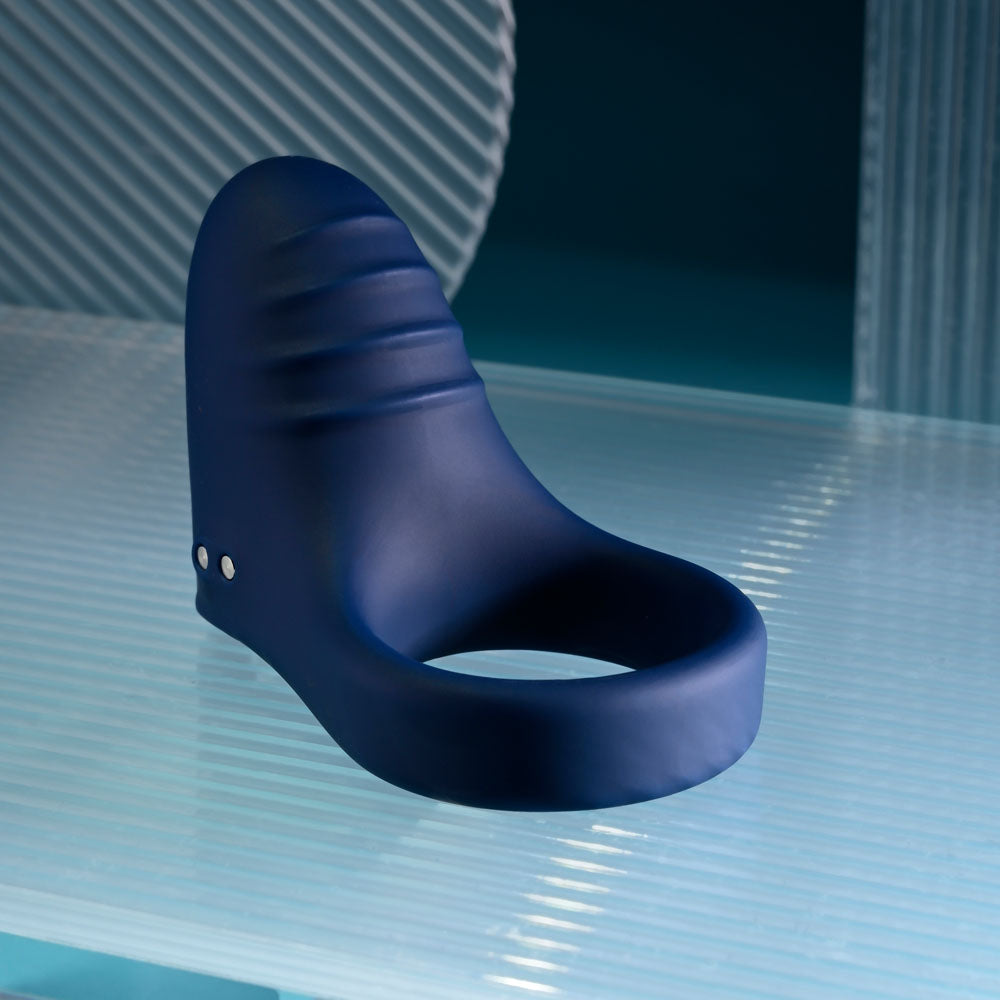 Playboy Pleasure Pleasure Point Blue Usb Rechargeable Vibrating Cock Ring