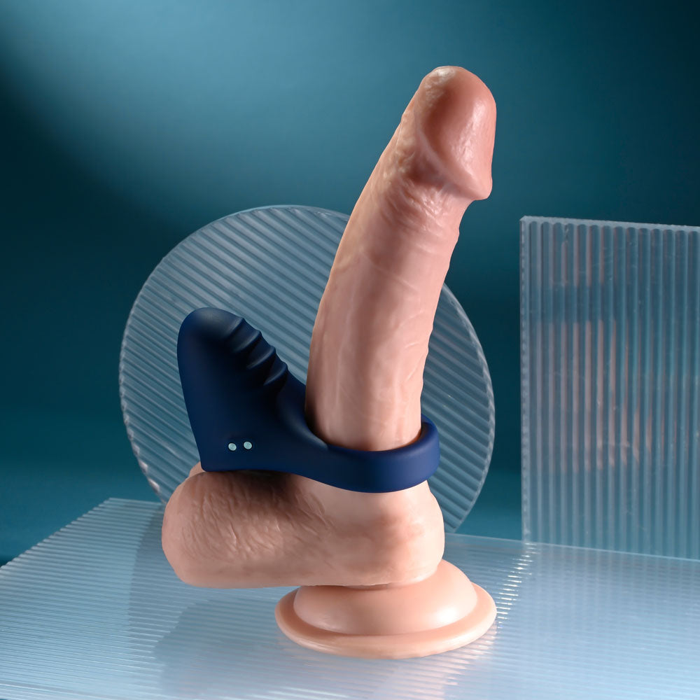 Playboy Pleasure Pleasure Point Blue Usb Rechargeable Vibrating Cock Ring