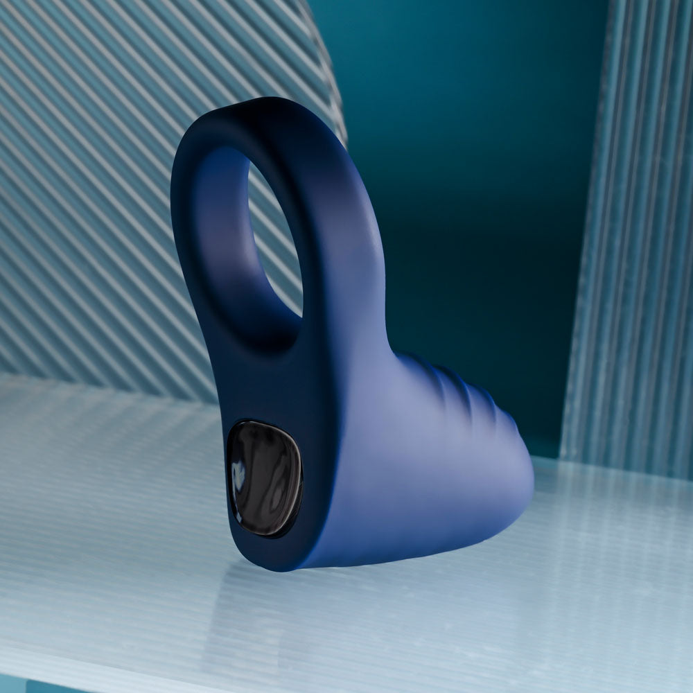 Playboy Pleasure Pleasure Point Blue Usb Rechargeable Vibrating Cock Ring