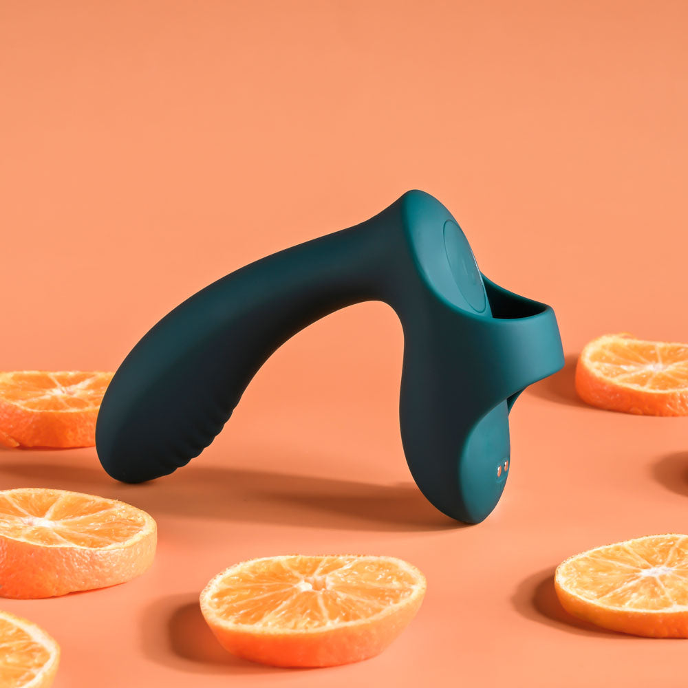 Playboy Pleasure Wrapped Around Your Finger Green Usb Rechargeable Finger Stimulator