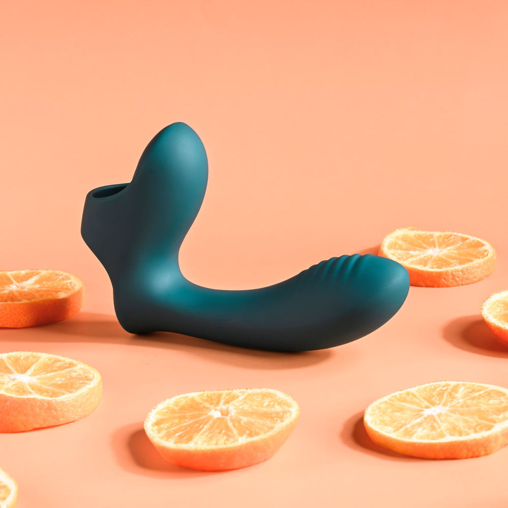 Playboy Pleasure Wrapped Around Your Finger Green Usb Rechargeable Finger Stimulator