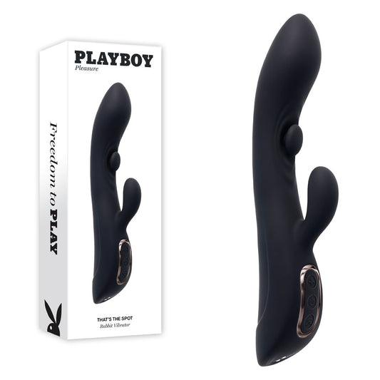 Playboy Pleasure Thats The Spot Black 23.3 Cm Usb Rechargeable Rabbit Vibrator With G Spot Tapper
