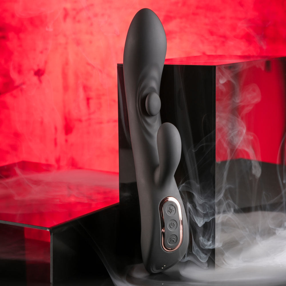 Playboy Pleasure Thats The Spot Black 23.3 Cm Usb Rechargeable Rabbit Vibrator With G Spot Tapper