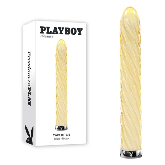 Playboy Pleasure Twist Of Fate Yellow Glass 17.5 Cm Usb Rechargeable Vibrator