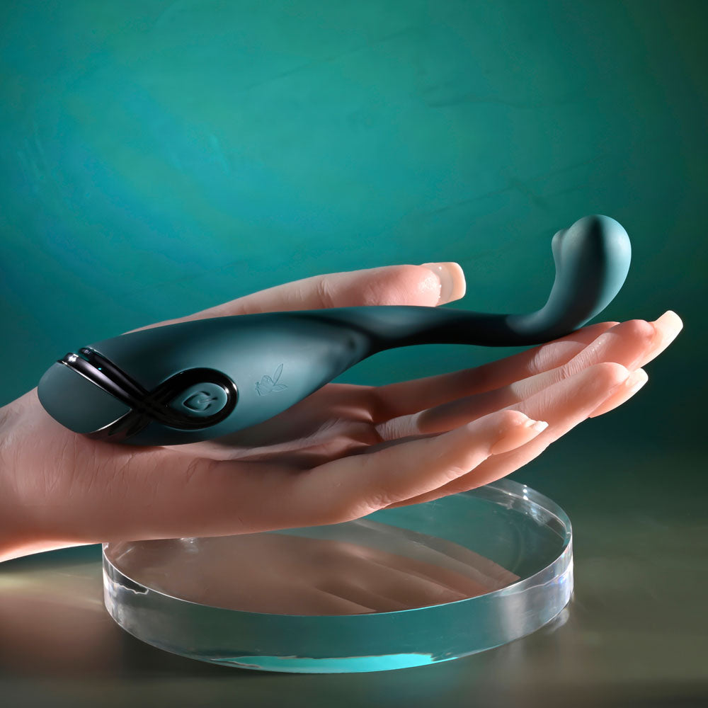 Playboy Pleasure Pinpoint Perfection Green 19.3 Cm Usb Rechargeable Poseable Vibrator