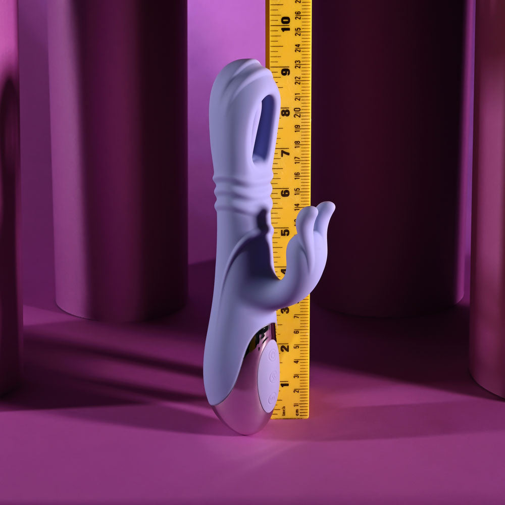 Playboy Pleasure Tap Me In Purple 24.2 Cm Usb Rechargeable Rabbit Vibrator With Tapping Shaft