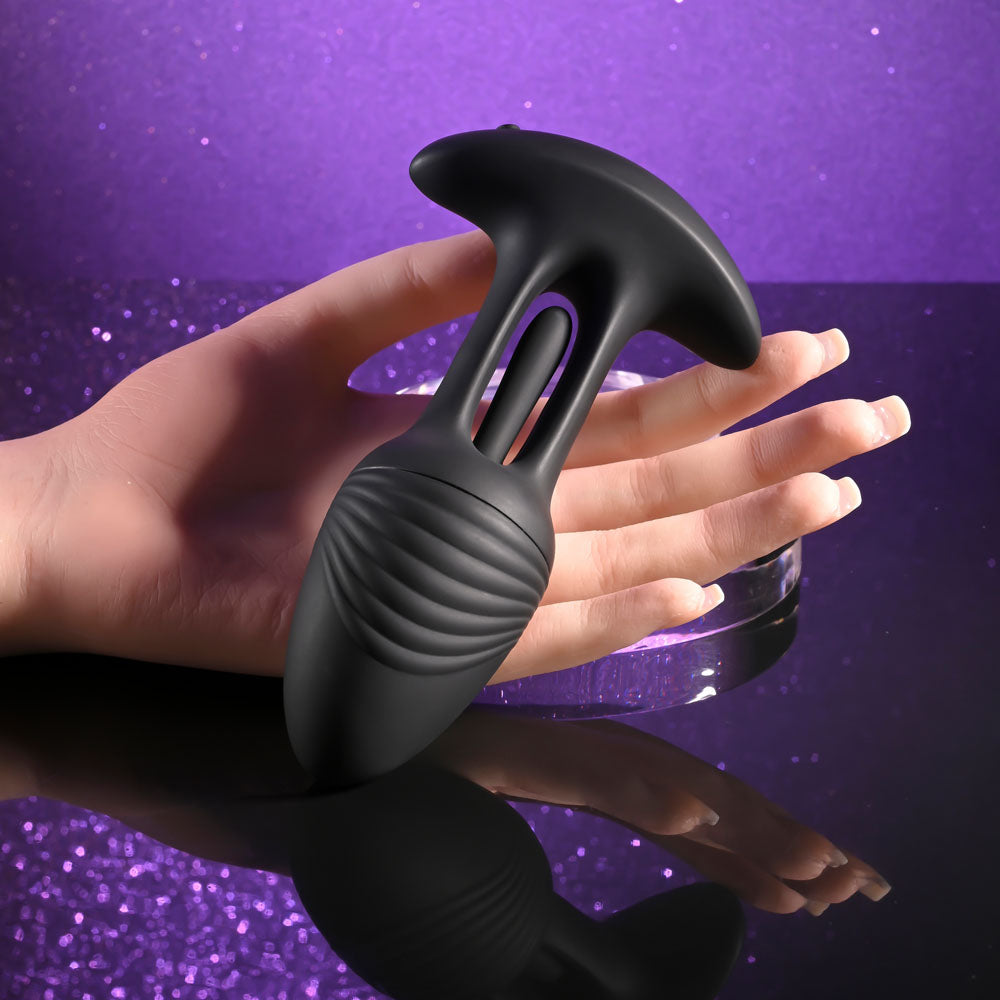 Playboy Pleasure Rim Shot Black 11.4 Cm Usb Rechargeable Vibrating Butt Plug