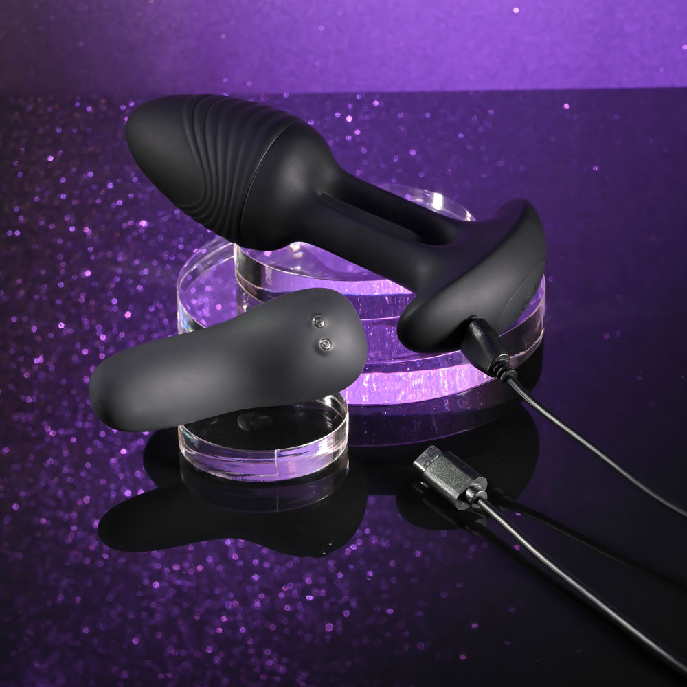 Playboy Pleasure Rim Shot Black 11.4 Cm Usb Rechargeable Vibrating Butt Plug