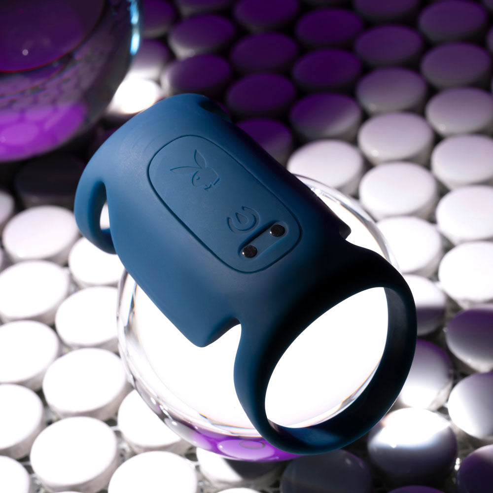 Playboy Pleasure Jet Pack Dark Blue Usb Rechargeable Vibrating Penis Harness