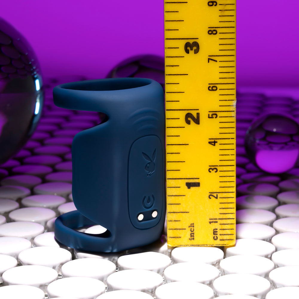 Playboy Pleasure Jet Pack Dark Blue Usb Rechargeable Vibrating Penis Harness