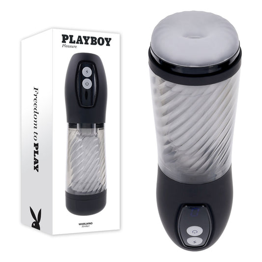 Playboy Pleasure Whirlwind Clear Usb Rechargeable Thrusting And Spinning Auto Stroker
