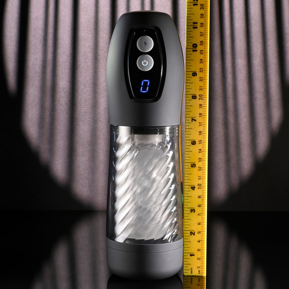 Playboy Pleasure Whirlwind Clear Usb Rechargeable Thrusting And Spinning Auto Stroker
