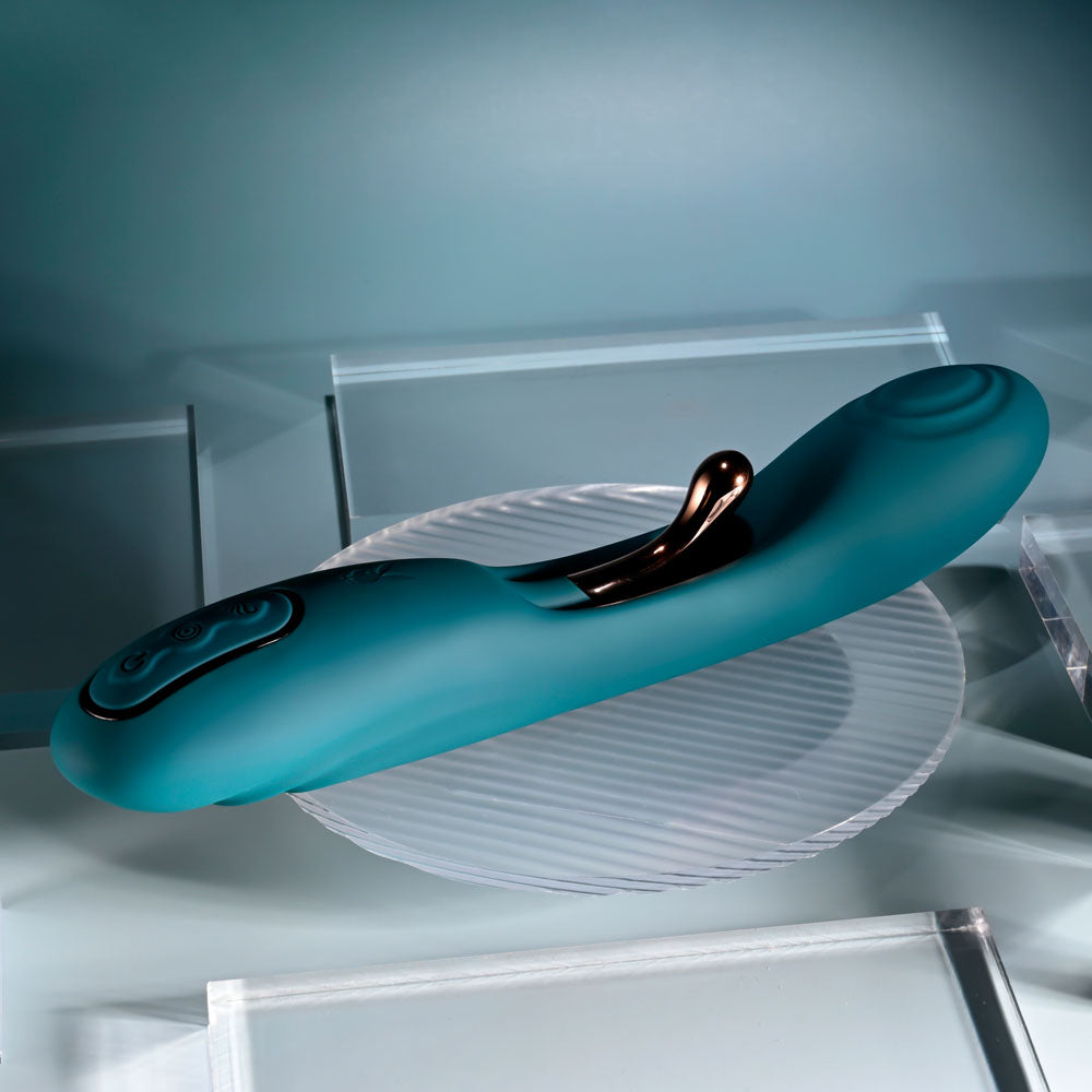 Playboy Pleasure Aurelie Green 22.7 Cm Usb Rechargeable Vibrator With Internal Flicker