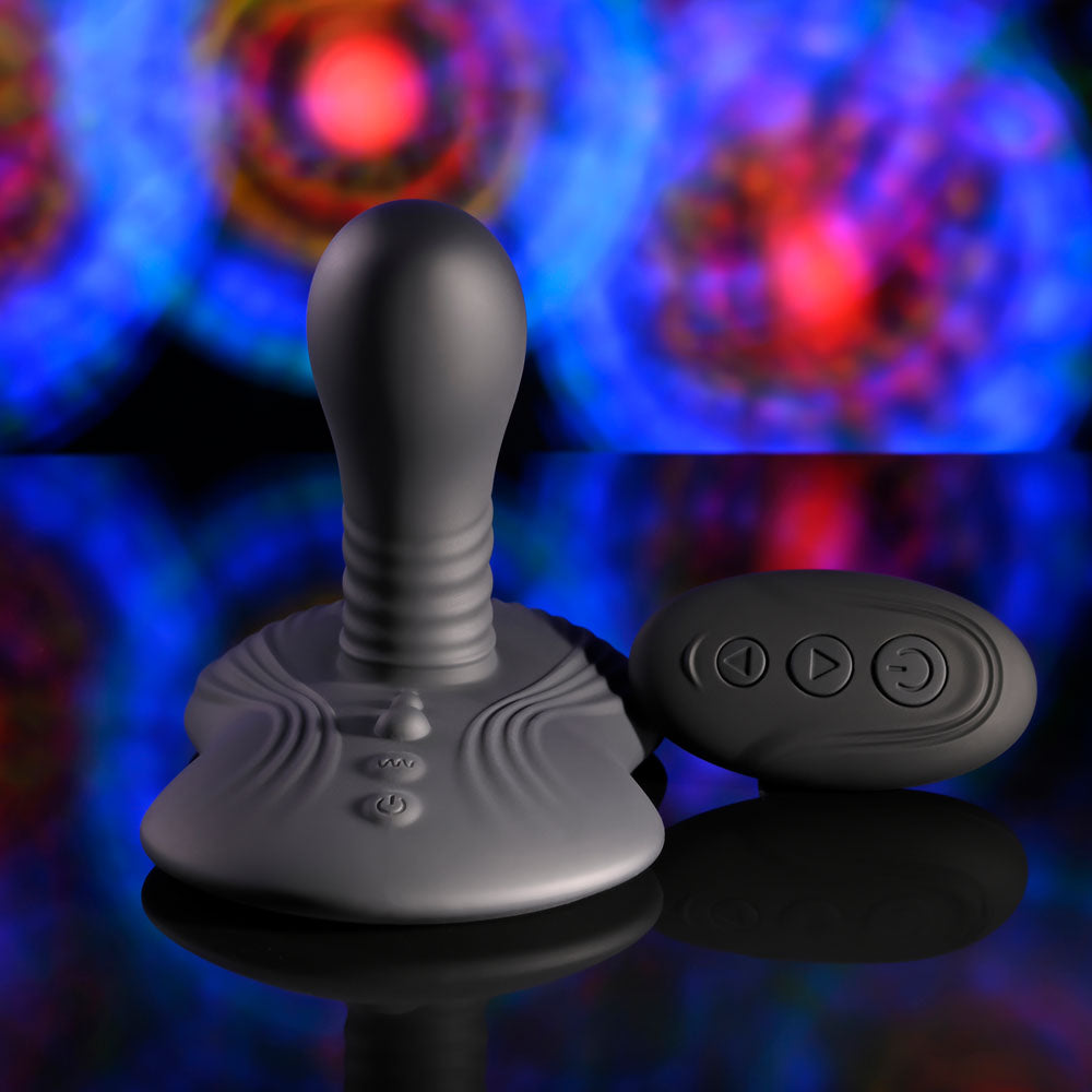 Playboy Pleasure Sittin & Spinnin Black Usb Rechargeable Spinning Vibrator & Grinder Pad With Remote