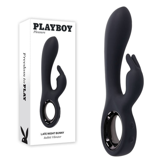 Playboy Pleasure Late Night Bunny Black 20 Cm Usb Rechargeable Rabbit Vibrator