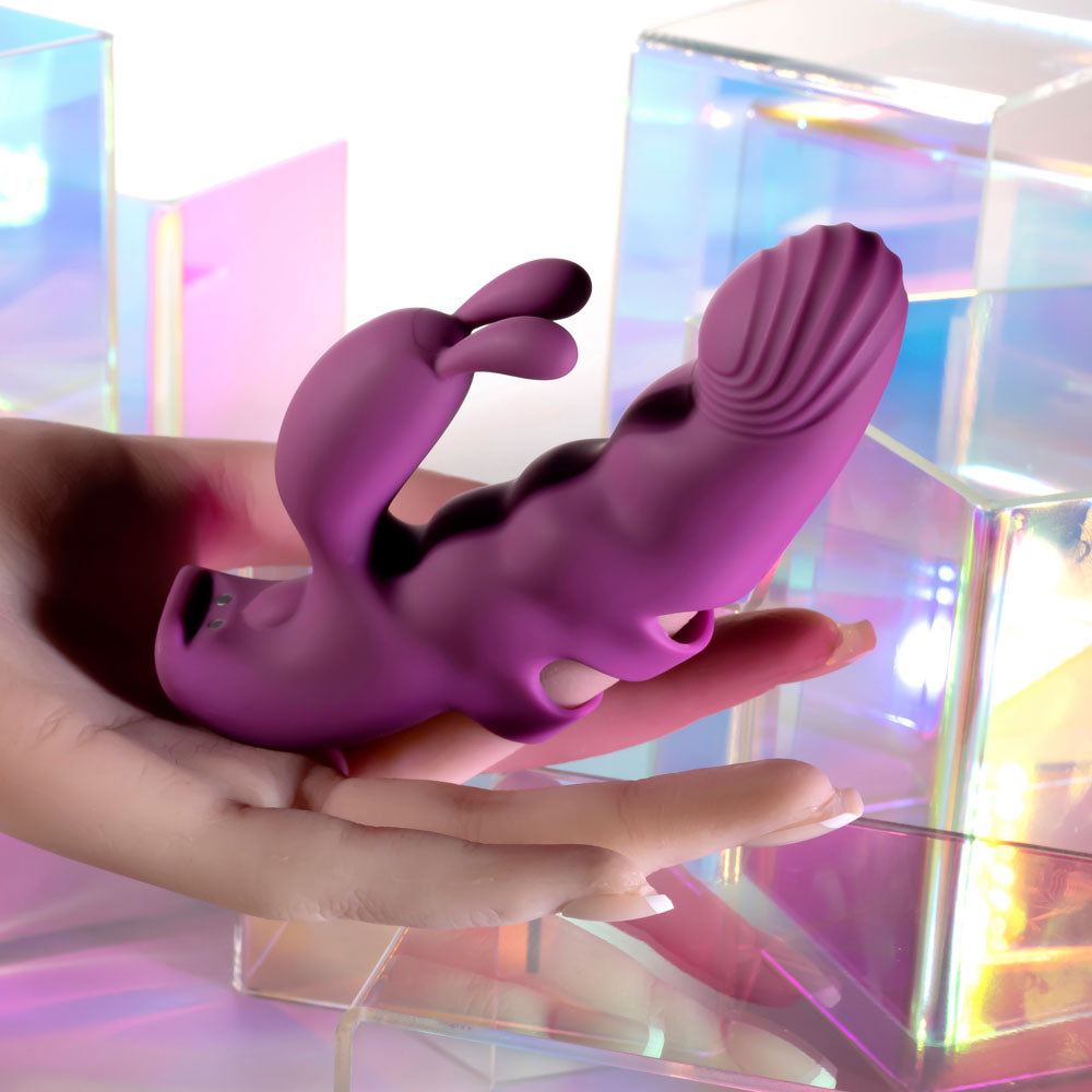 Playboy Pleasure Lend A Hand Purple Usb Rechargeable Finger Vibrator