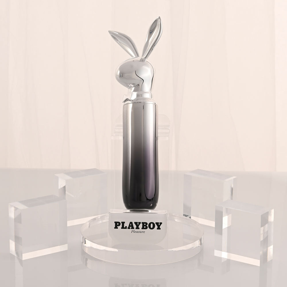 Playboy Pleasure Bunny On The Go Black/Chrome 18.6 Cm Usb C Rechargeable Vibrator