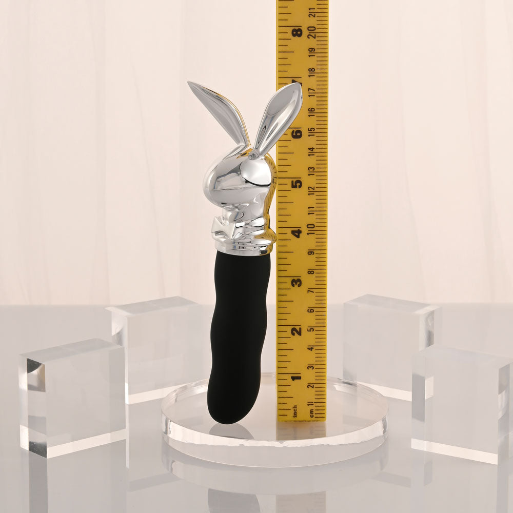 Playboy Pleasure Bunny On The Go Black/Chrome 18.6 Cm Usb C Rechargeable Vibrator
