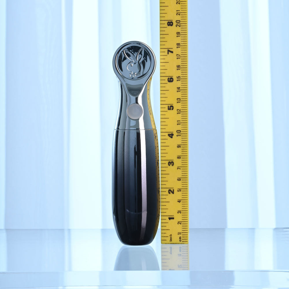 Playboy Pleasure Bon Voyage Black/Chrome 18.7 Cm Usb C Rechargeable Tapping Vibrator
