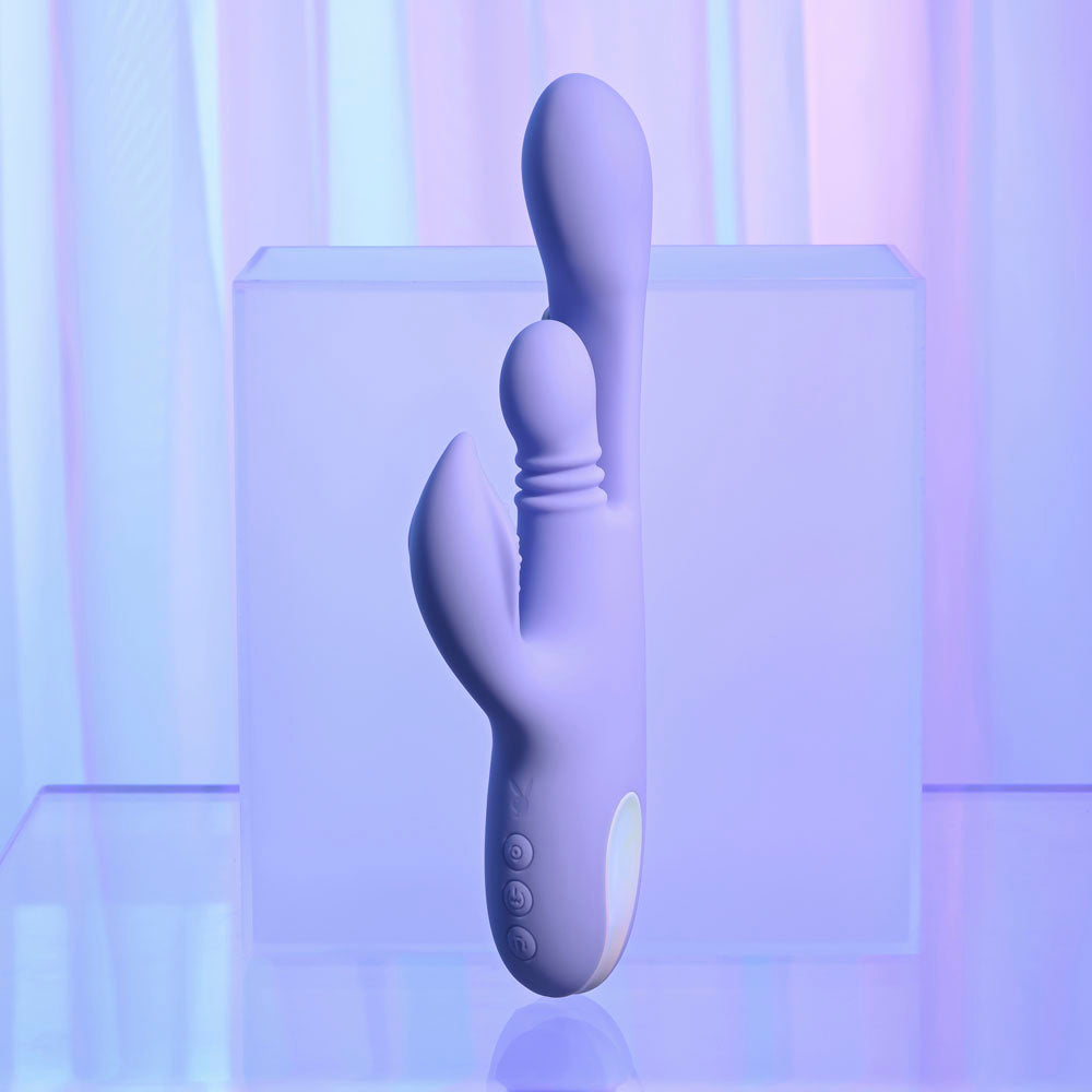 Playboy Pleasure Nubbin Rubbin Purple 24.1 Cm Usb Rechargeable Thrusting Rabbit Vibrator