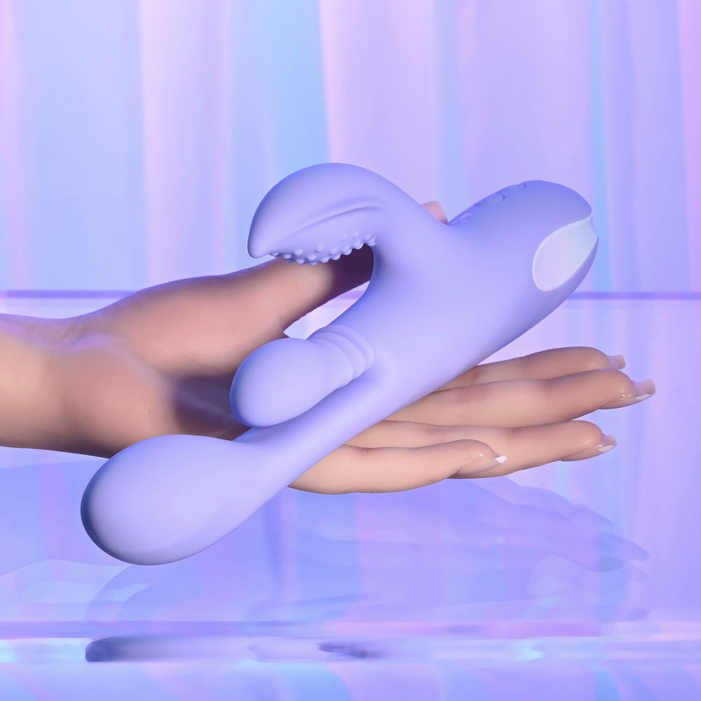 Playboy Pleasure Nubbin Rubbin Purple 24.1 Cm Usb Rechargeable Thrusting Rabbit Vibrator