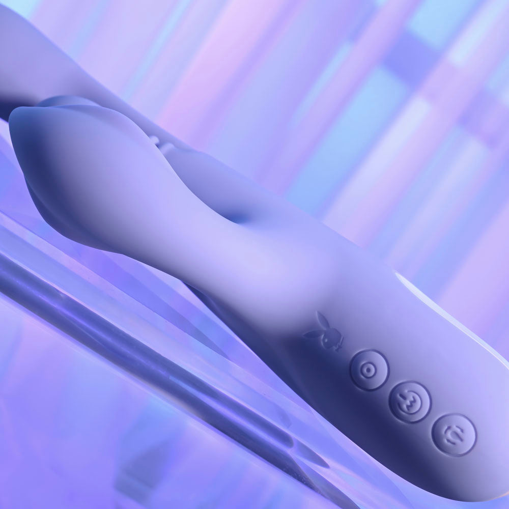 Playboy Pleasure Nubbin Rubbin Purple 24.1 Cm Usb Rechargeable Thrusting Rabbit Vibrator
