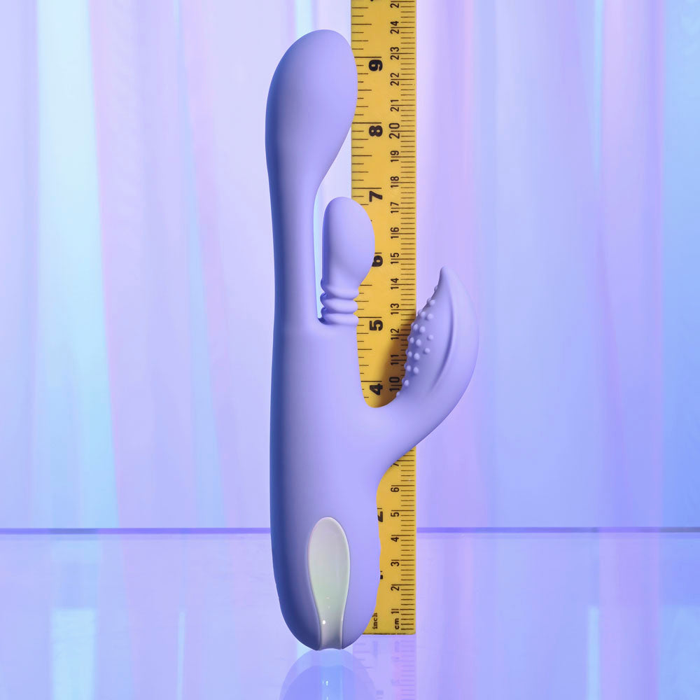 Playboy Pleasure Nubbin Rubbin Purple 24.1 Cm Usb Rechargeable Thrusting Rabbit Vibrator