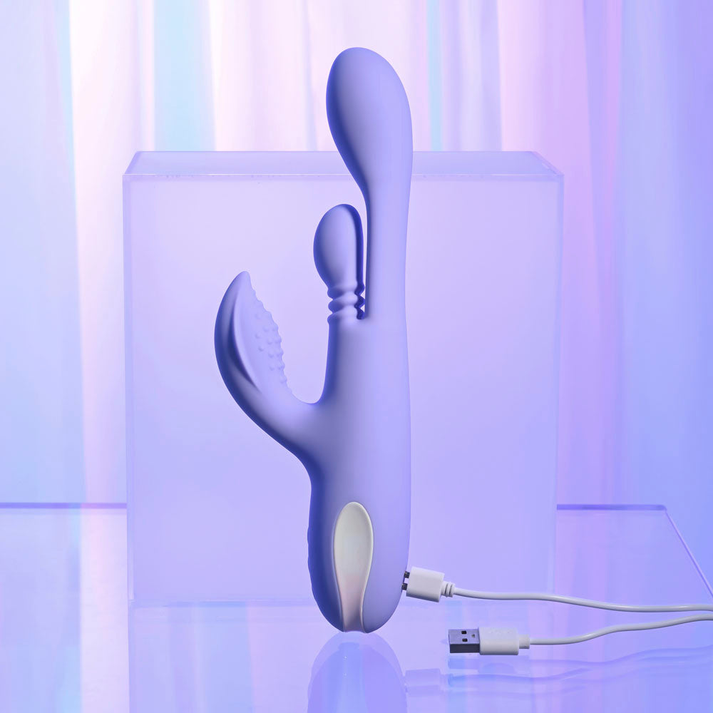 Playboy Pleasure Nubbin Rubbin Purple 24.1 Cm Usb Rechargeable Thrusting Rabbit Vibrator