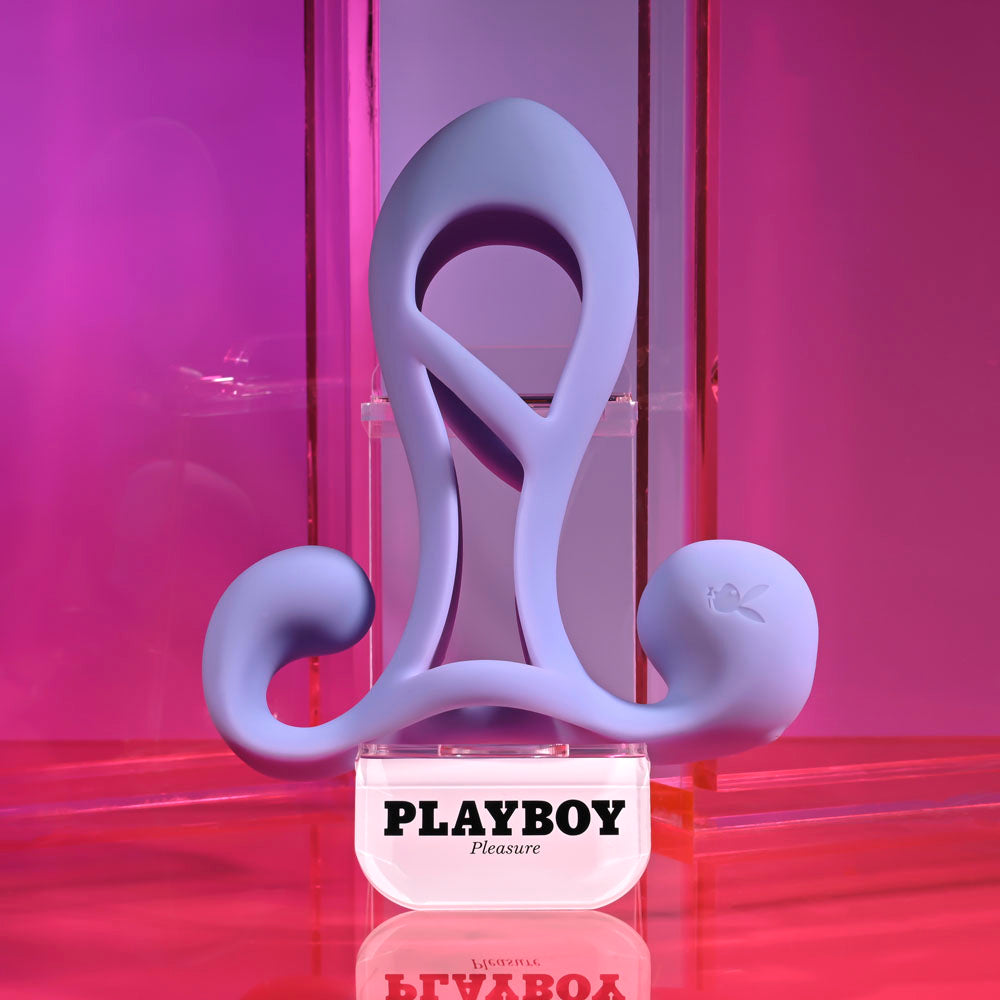 Playboy Pleasure Fantasy Cage Purple Usb Rechargeable Vibrating Penis Sleeve