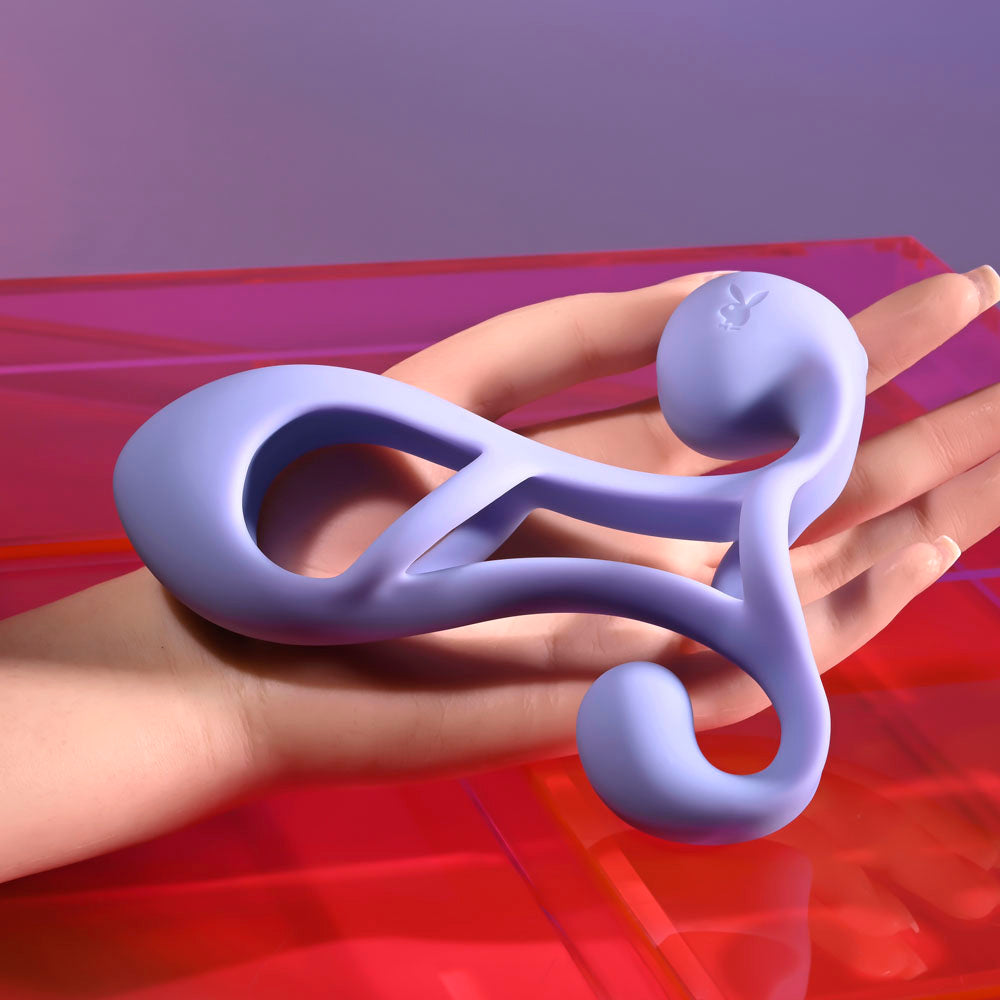 Playboy Pleasure Fantasy Cage Purple Usb Rechargeable Vibrating Penis Sleeve
