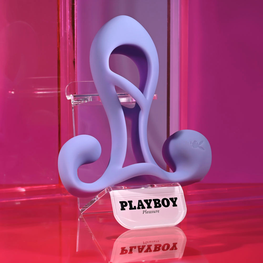 Playboy Pleasure Fantasy Cage Purple Usb Rechargeable Vibrating Penis Sleeve