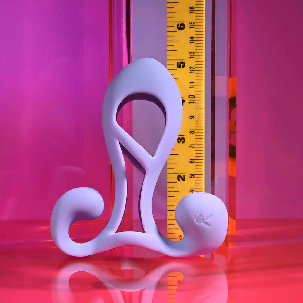 Playboy Pleasure Fantasy Cage Purple Usb Rechargeable Vibrating Penis Sleeve