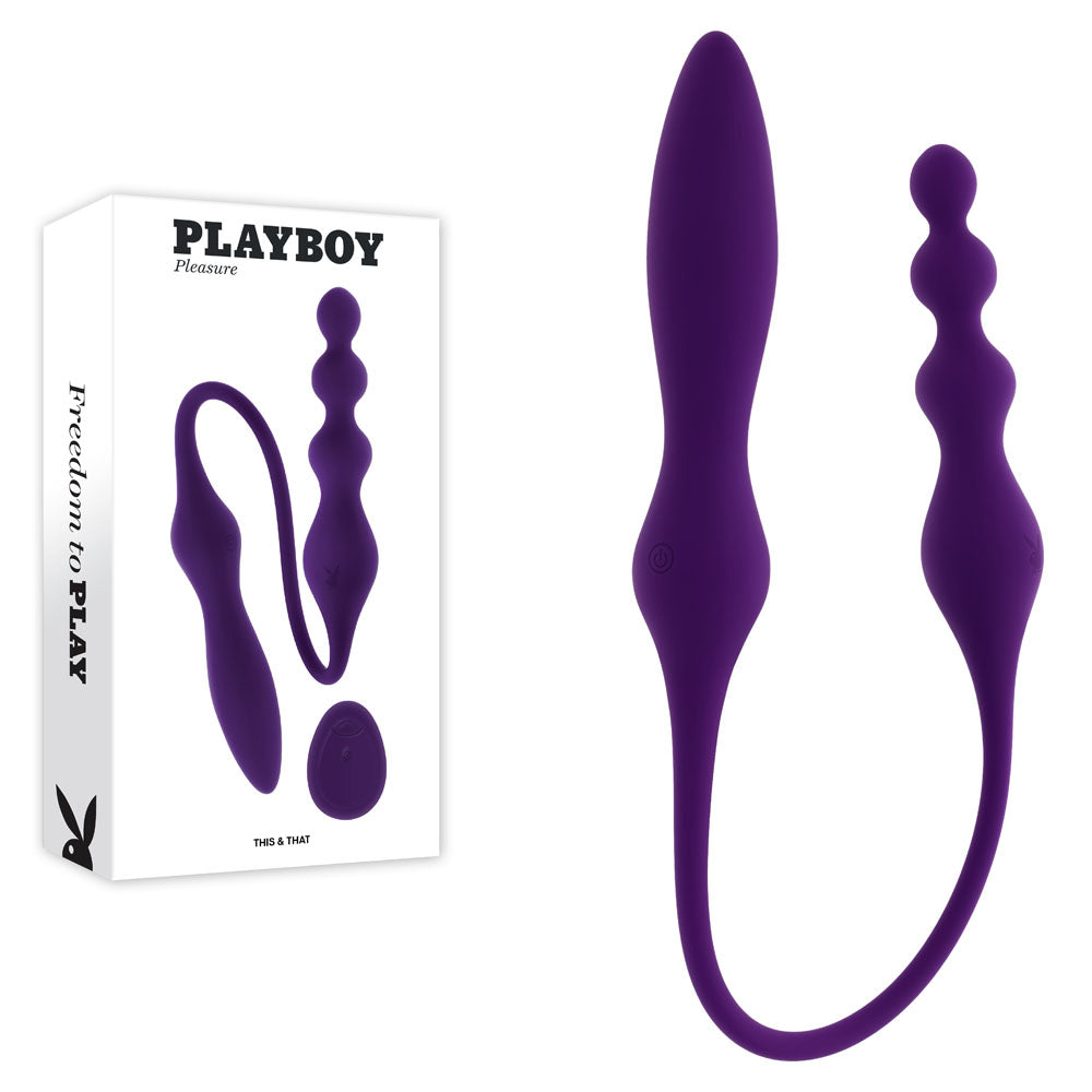 Playboy Pleasure This & That Purple 60 Cm Usb Rechargeable Flexible Dual Ended Vibrator