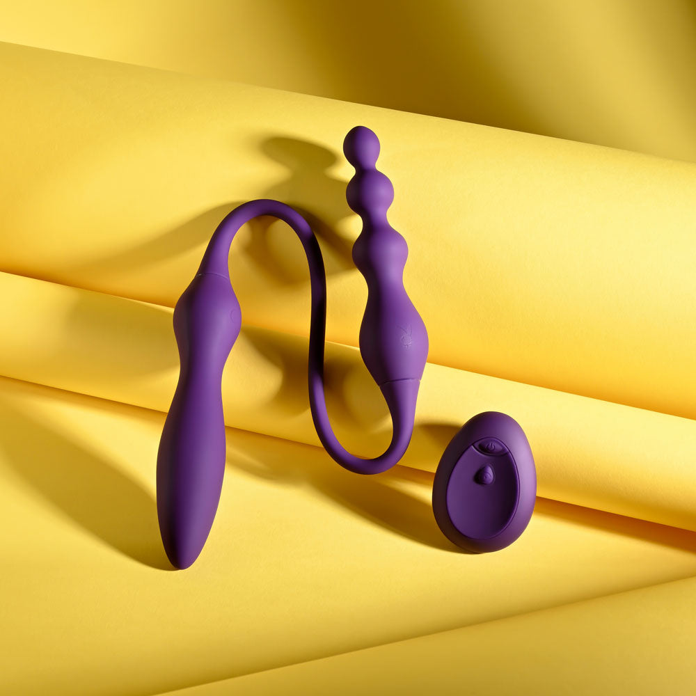 Playboy Pleasure This & That Purple 60 Cm Usb Rechargeable Flexible Dual Ended Vibrator