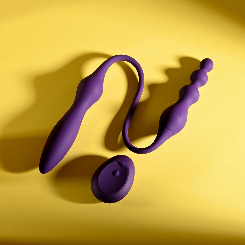 Playboy Pleasure This & That Purple 60 Cm Usb Rechargeable Flexible Dual Ended Vibrator