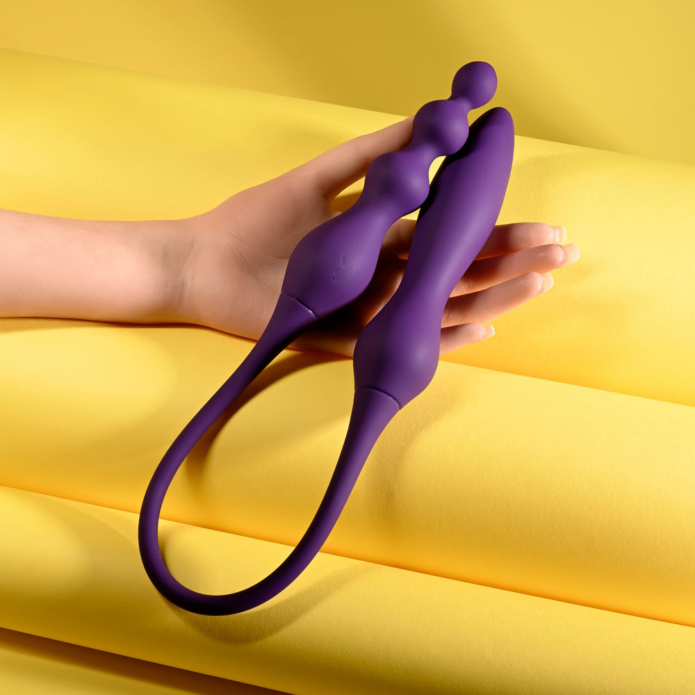 Playboy Pleasure This & That Purple 60 Cm Usb Rechargeable Flexible Dual Ended Vibrator
