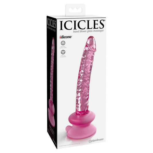 Icicles #86 Pink 17 Cm Glass Dong With Suction Base