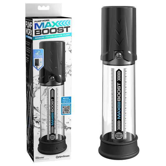 Pump Worx Max Boost Black Black Penis Pump