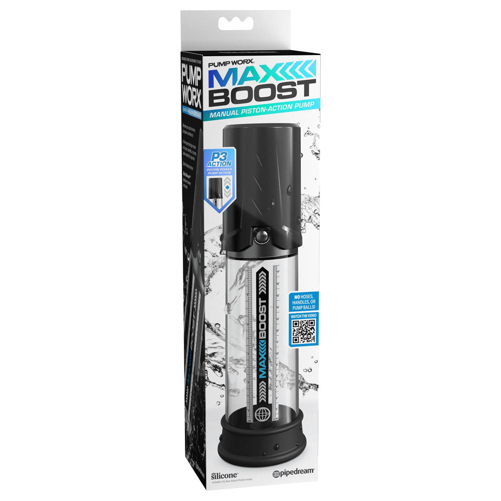 Pump Worx Max Boost Black Black Penis Pump