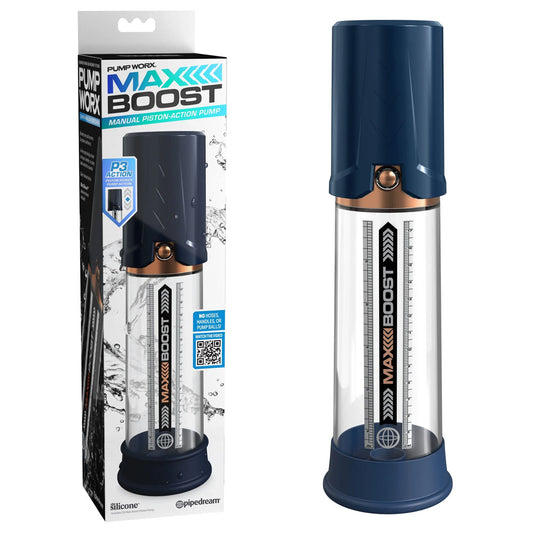 Pump Worx Max Boost Blue Blue Penis Pump