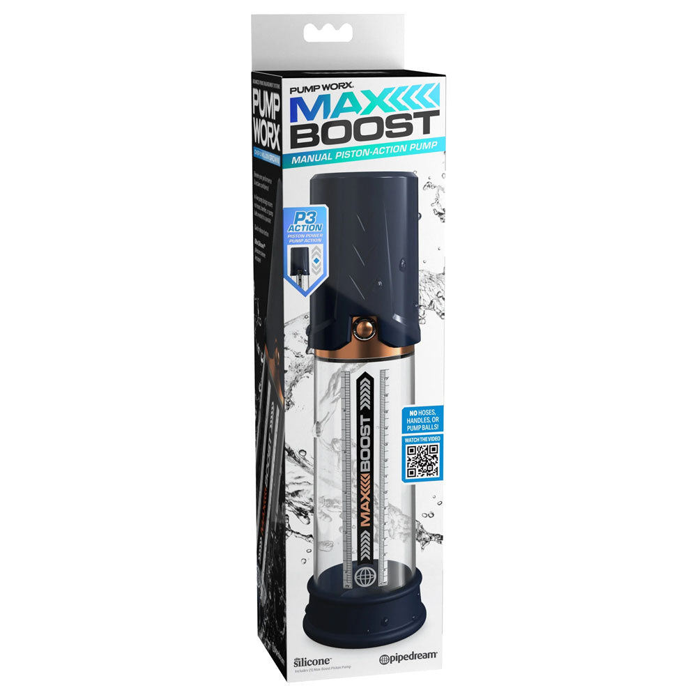 Pump Worx Max Boost Blue Blue Penis Pump